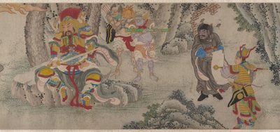 Die Berge nach Dämonen absuchen, Handrolle, um 1630 von Chinese School